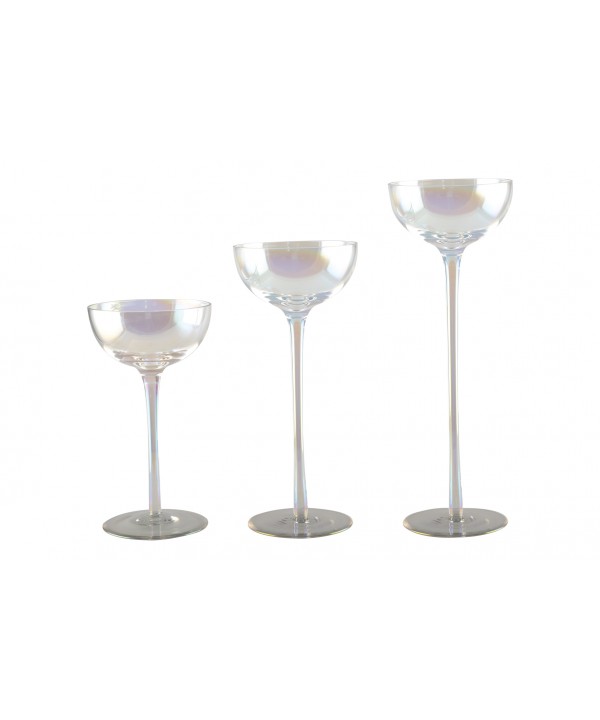 MOTHER-OF-PEARL CANDLE HOLDER - SET OF 3