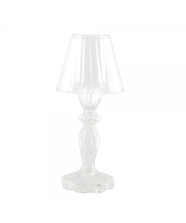 GLASS CANDLESTICK H24.5CM