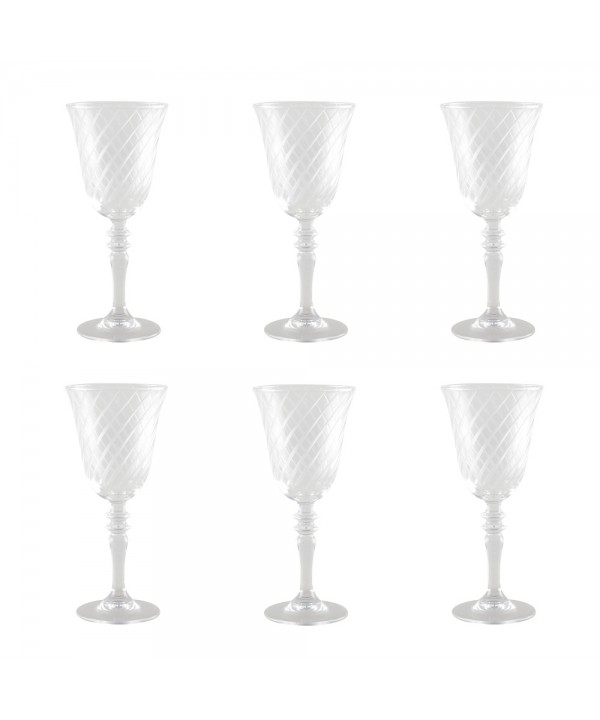 STRIPED WINE GLASSES H20CM - SET OF 6