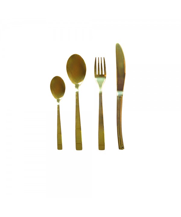 24-PIECE SHINY CHAMPAGNE CUTLERY