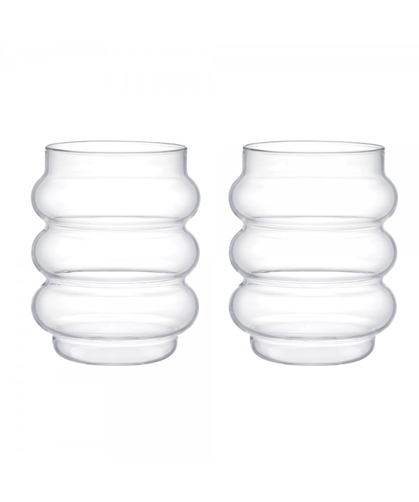 BUBBLE WATER GLASSES 400ML - SET OF 2