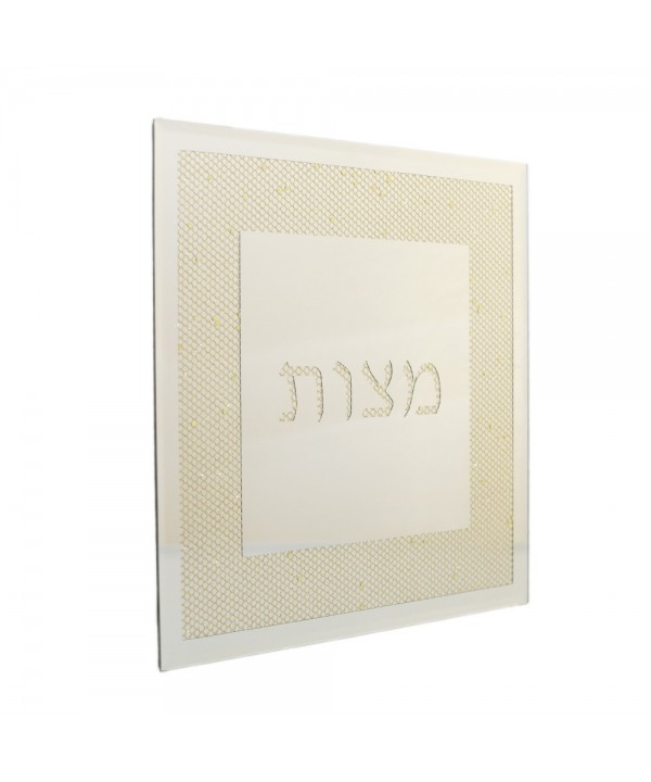 MATSA GILT GLASS SQUARE DISH 30X30X1CM