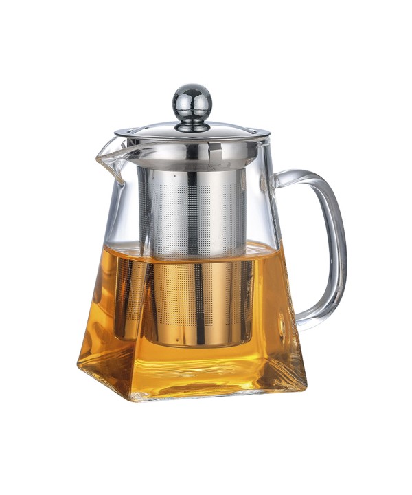 SQUARE TEA POT WITH STAINLESS STEEL FILTER