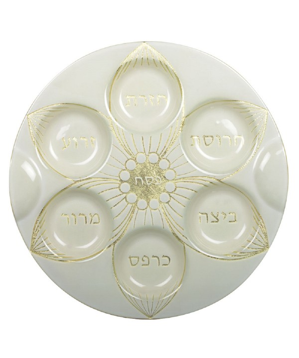 SEDER DISH GOLD LEAF