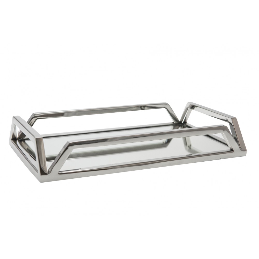 RECTANGULAR PLATE SILVER MIRROR 56x36x5CM