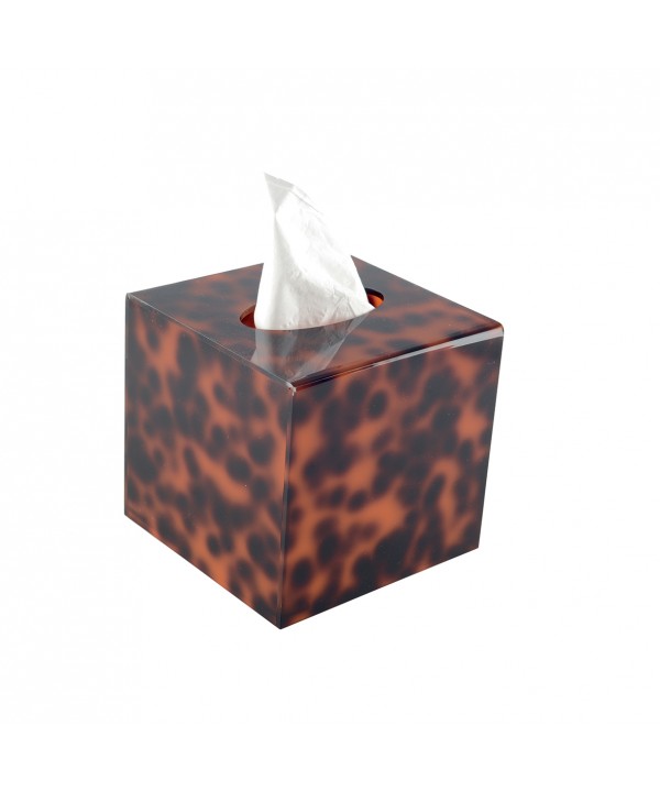 TISSUE BOX LEOPARD 12.6X12.6X12CM