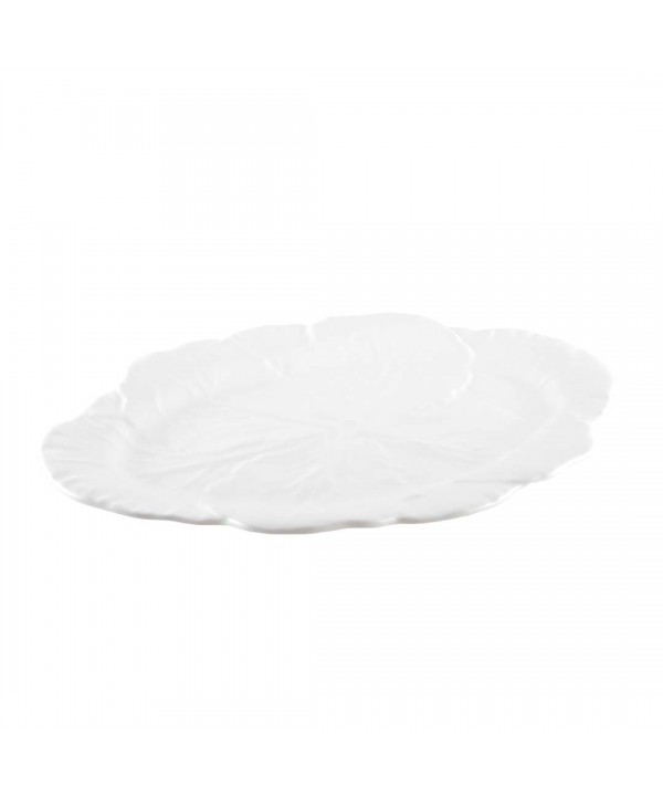 WHITE OVAL MELAMINE TRAY 50X40X2CM