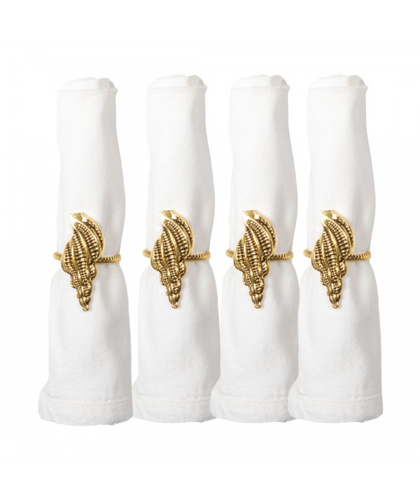 GILDED SHELL NAPKIN RINGS - SET OF 4