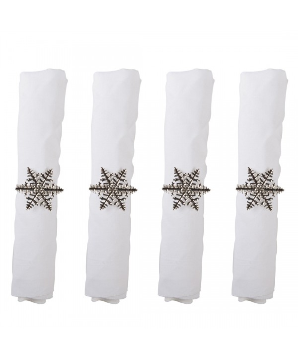 SET OF 4 SNOWFLAKE NAPKIN RINGS 