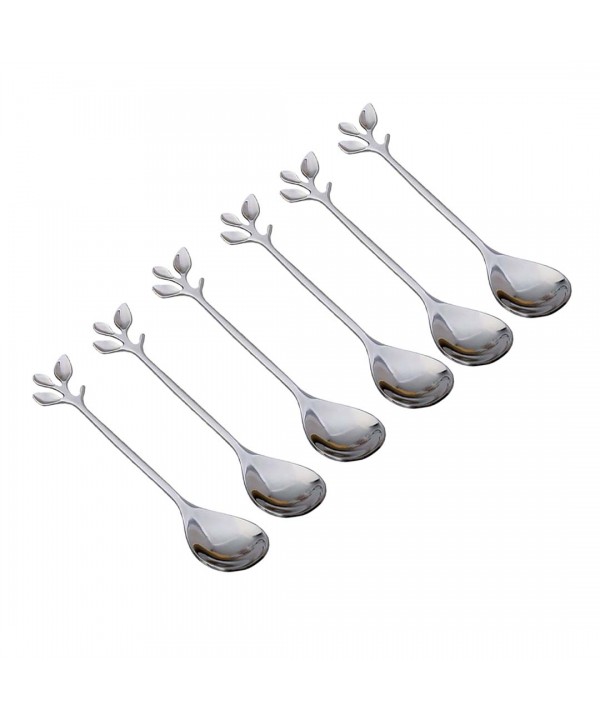 ASSORTED SILVER LEAF CAKE SPOONS - SET OF 6