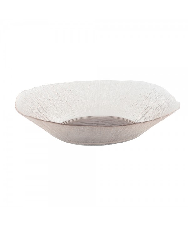 OVAL SALAD BOWL WITH TRANSPARENT SAND RIM 30CM