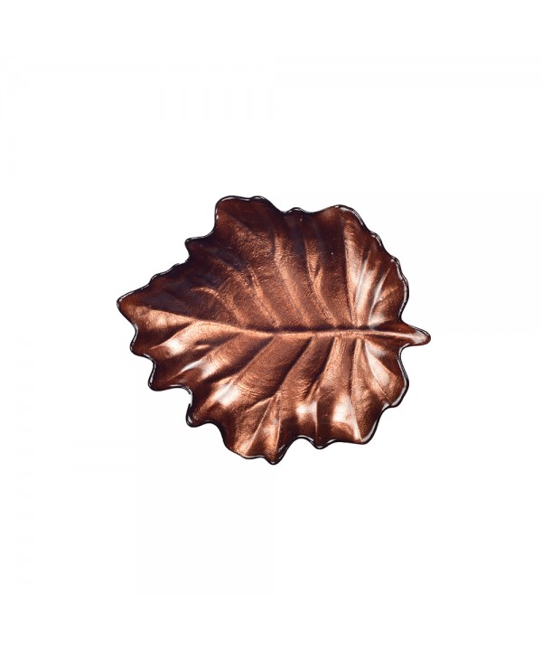 BROWN LEAF DISH 21X22X3CM