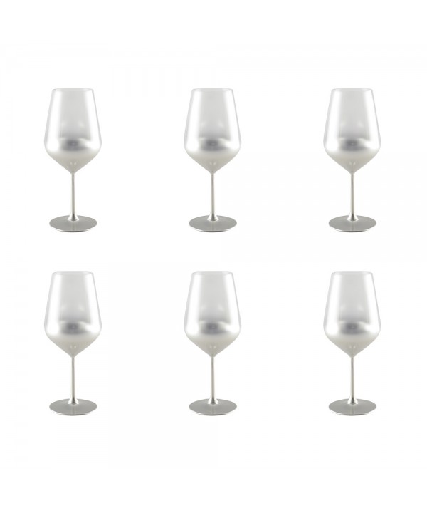 GLOW SILVER WINE GLASSES - SET OF 6