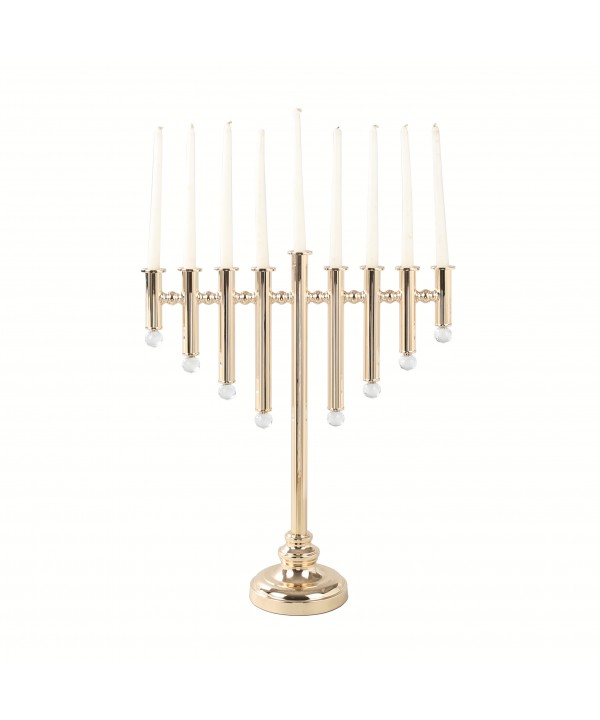 GOLD MENORAH H63 CM