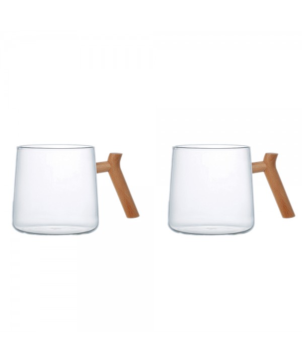 TEA MUG WITH WOODEN HANDLE - SET OF 2