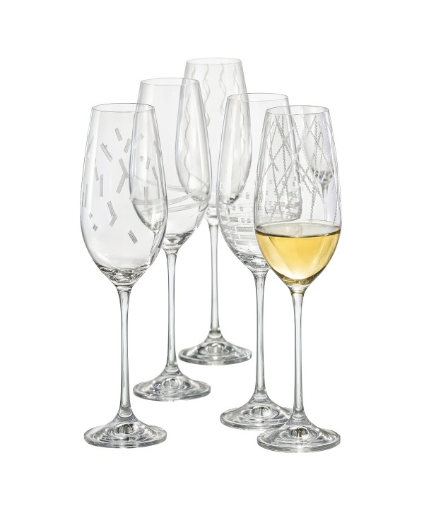 SET OF 6 CHAMPAGNE GLASSES 