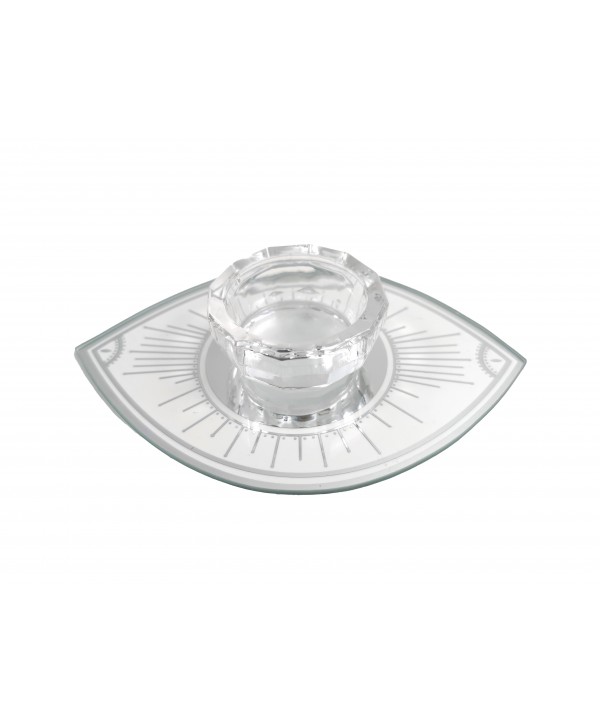 OVAL EYE CANDLESTICK 10X15CM SILVER MIRROR