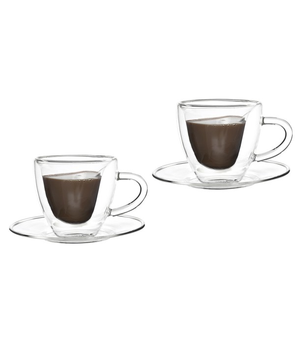 SET OF 2 DOUBLE WALL HEART COFFEE CUP 150ML