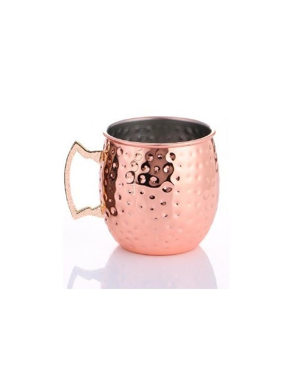 HAMMERED COPPER MUG WITH HANDLE