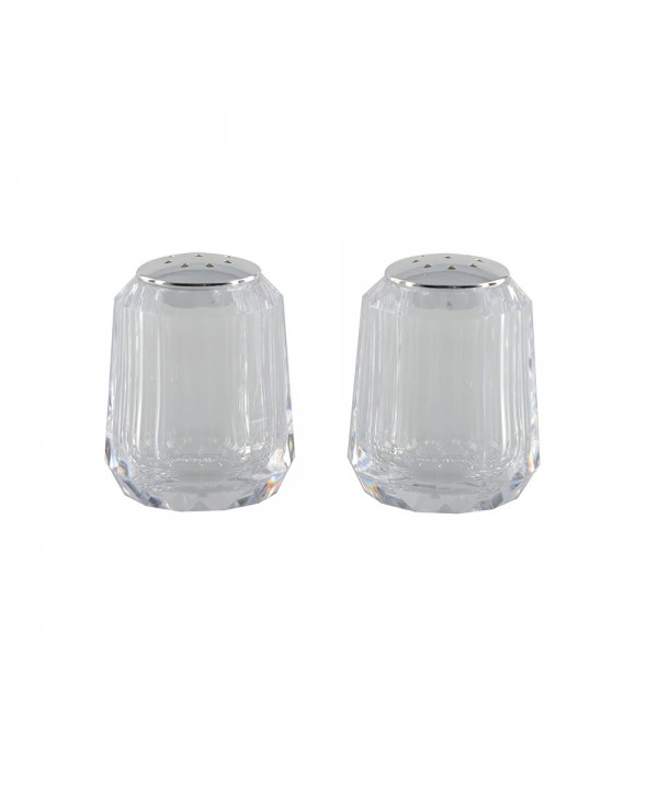 ACRYLIC SALT AND PEPPER SHAKER SET 4.4X4.4X5.8CM