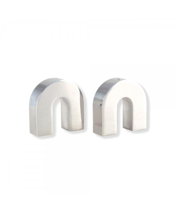 SILVER BOW SALT AND PEPPER SHAKERS 6X2X6CM