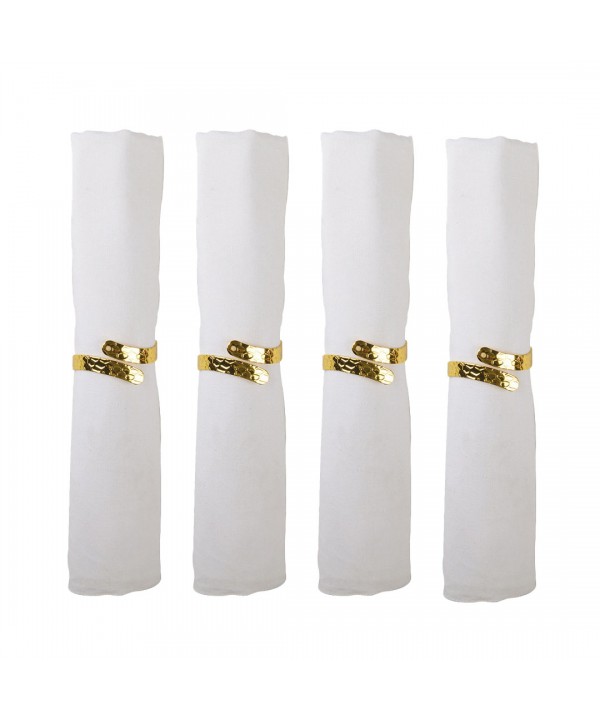 SET OF 4 NAPKIN RINGS CROSSED 