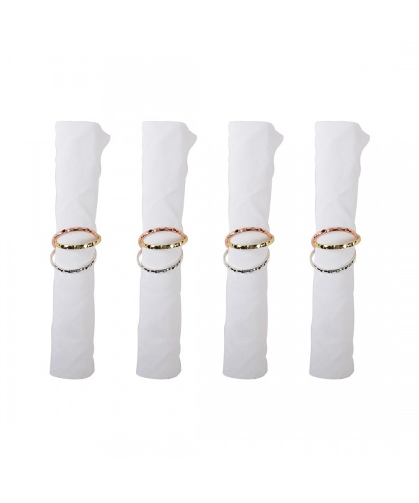  SET OF 4 NAPKIN RINGS 3 STRIPS