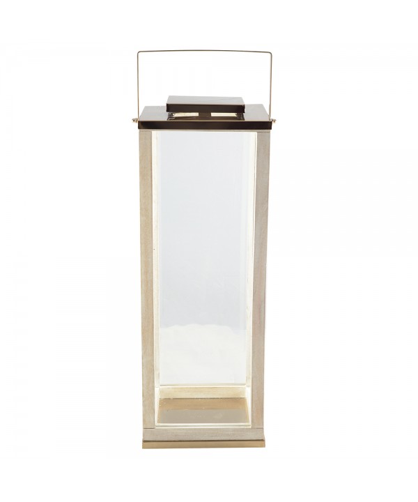 LARGE SQUARE GLASS LANTERN 25X25X71CM