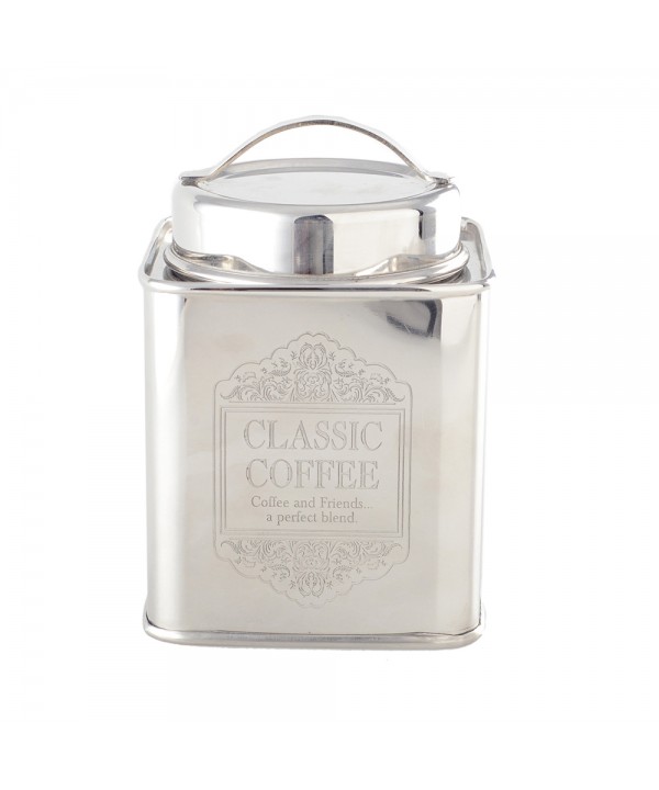 SILVER COFFEE BOX 10X10X10CM